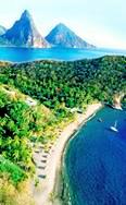 Caribbean - St Lucia scuba diving holiday. Anse Chastenet resort aerial view.